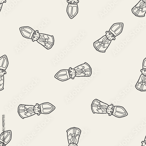 bishop doodle seamless pattern background