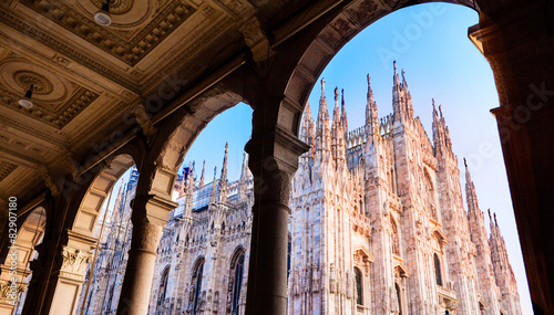 Fotografie, Obraz Duomo of Milan,Italy.Cathedral. Symbol.Beautiful sunset