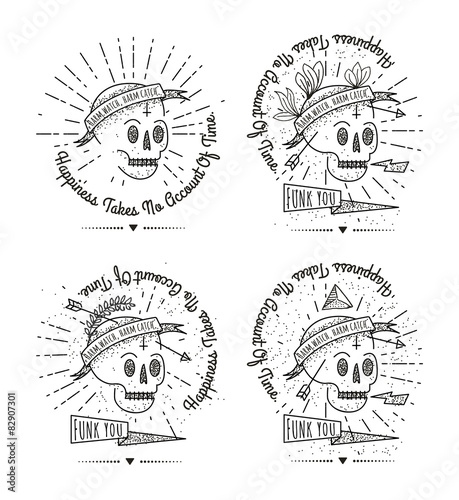 Trendy Retro Vintage Insignias - Badges vector set