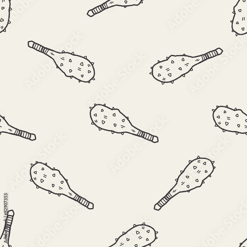iron mace doodle seamless pattern background