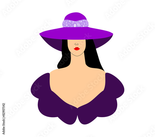 Fashion women girl in purple hat