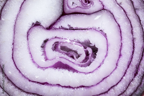 Detail of red onion. Macro.