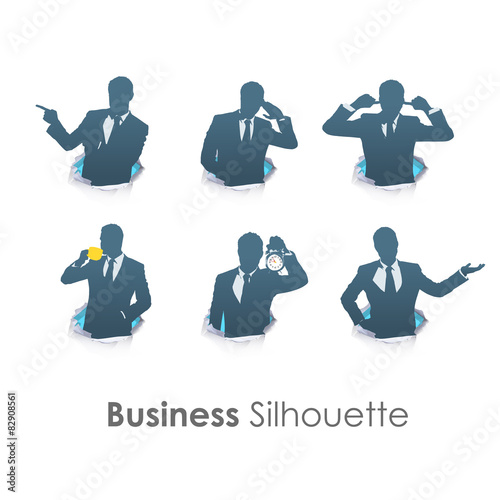 Set of businessman making signs