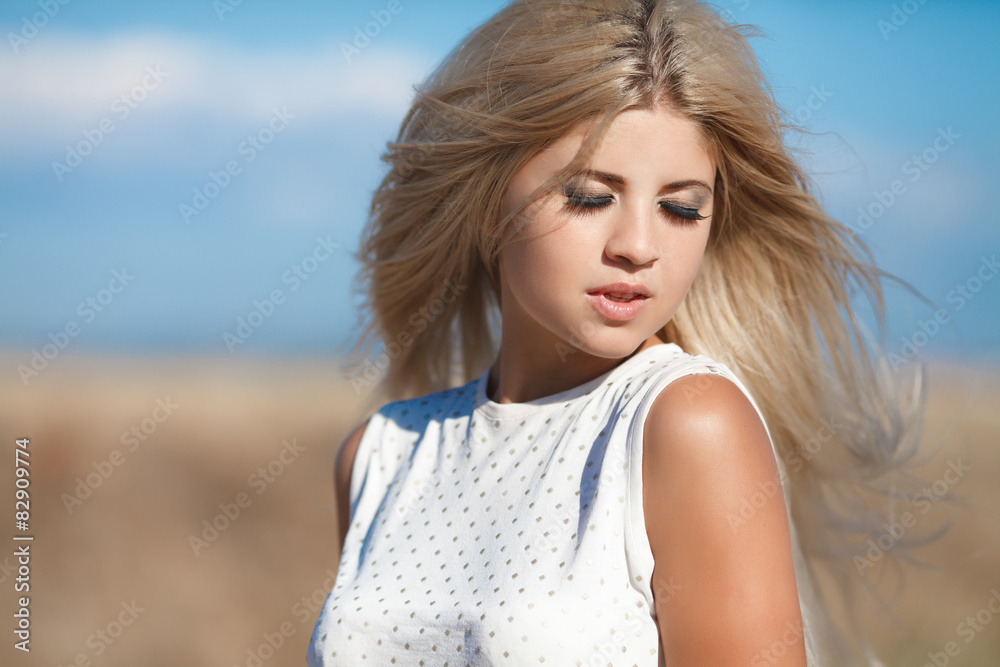 Beautiful woman summer portrait skin care beauty girl Beautiful woman summer portrait skin care beauty girl
