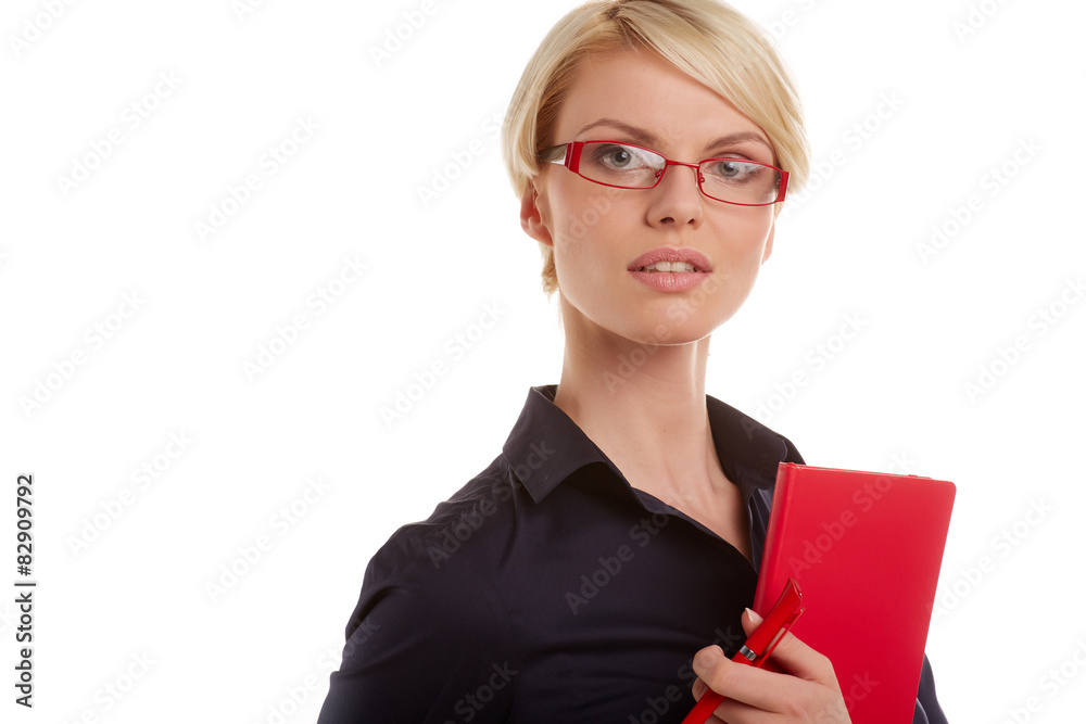 portrait of attractive caucasian smiling woman isolated on white portrait of attractive caucasian smiling woman isolated on white