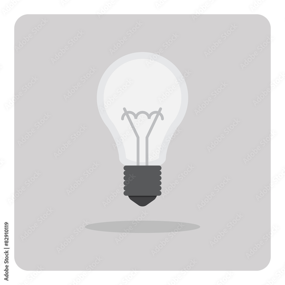 Vector of flat icon, light bulb on isolated background Vector of flat icon, light bulb on isolated background