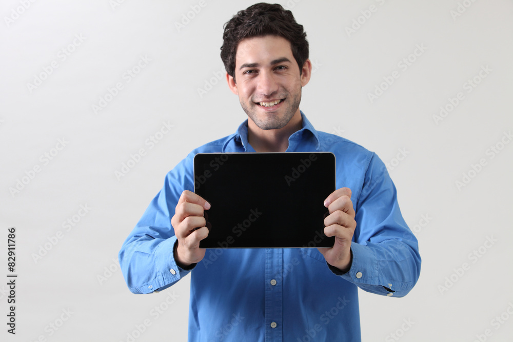 holding tablet holding tablet