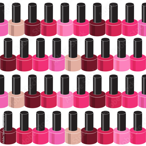 Realistic Nail Polish Seamless Pattern Background Vector Illustr