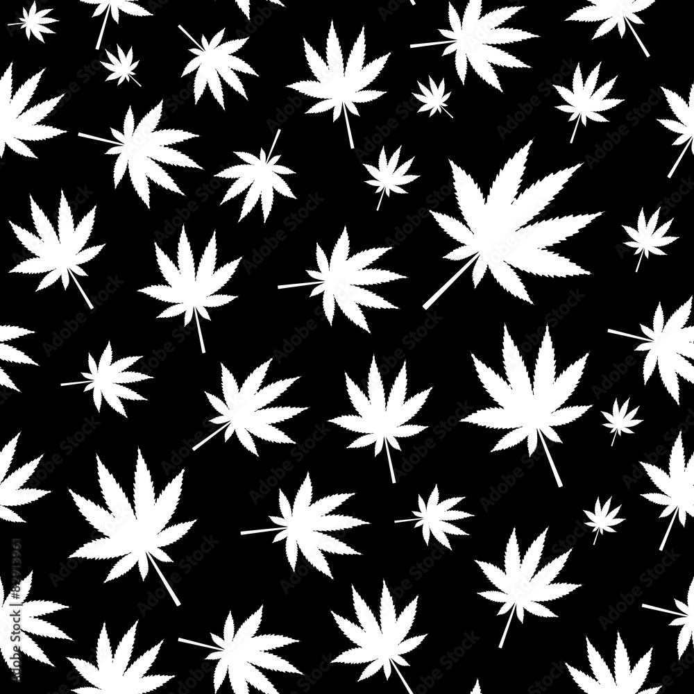 Abstract Cannabis Seamless Pattern Background Vector Illustratio Abstract Cannabis Seamless Pattern Background Vector Illustratio