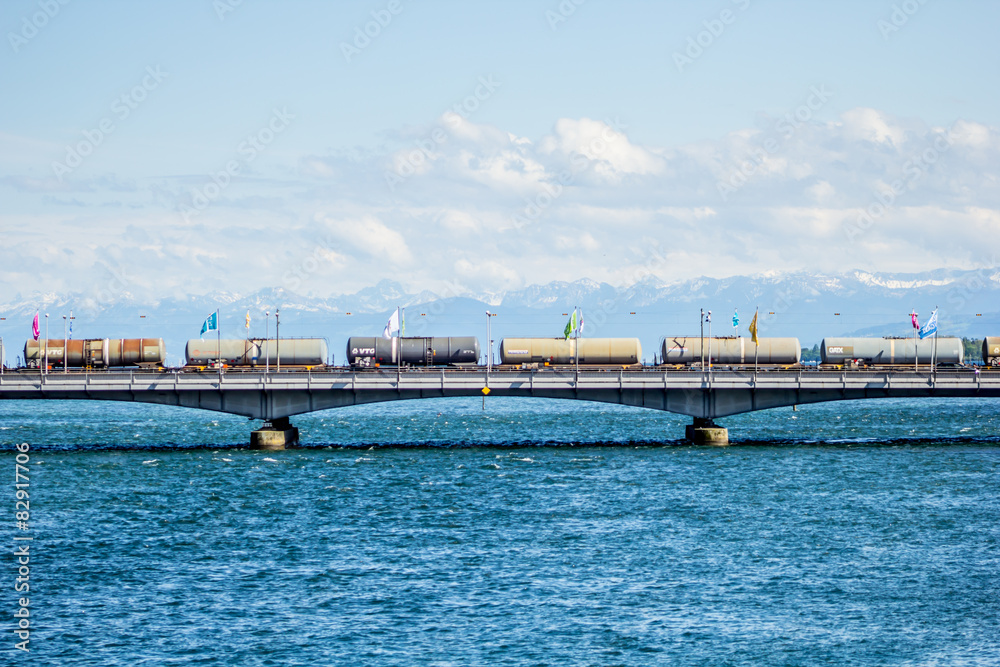 Rheinbrücke - Konstanz - Alpenpanorama