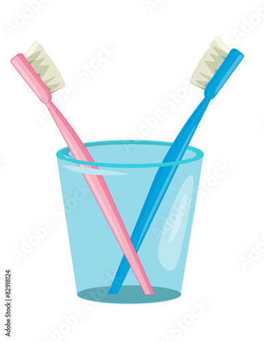 couple toothbrush in cup