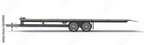 car trailer isolated on white photo