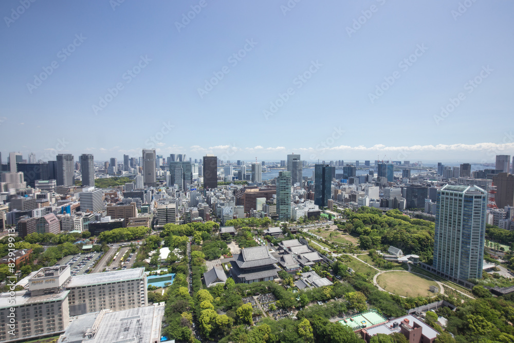 東京タワーからの眺め（海側／汐留方面）