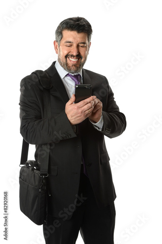 Hispanic Businessman Using Cellphone