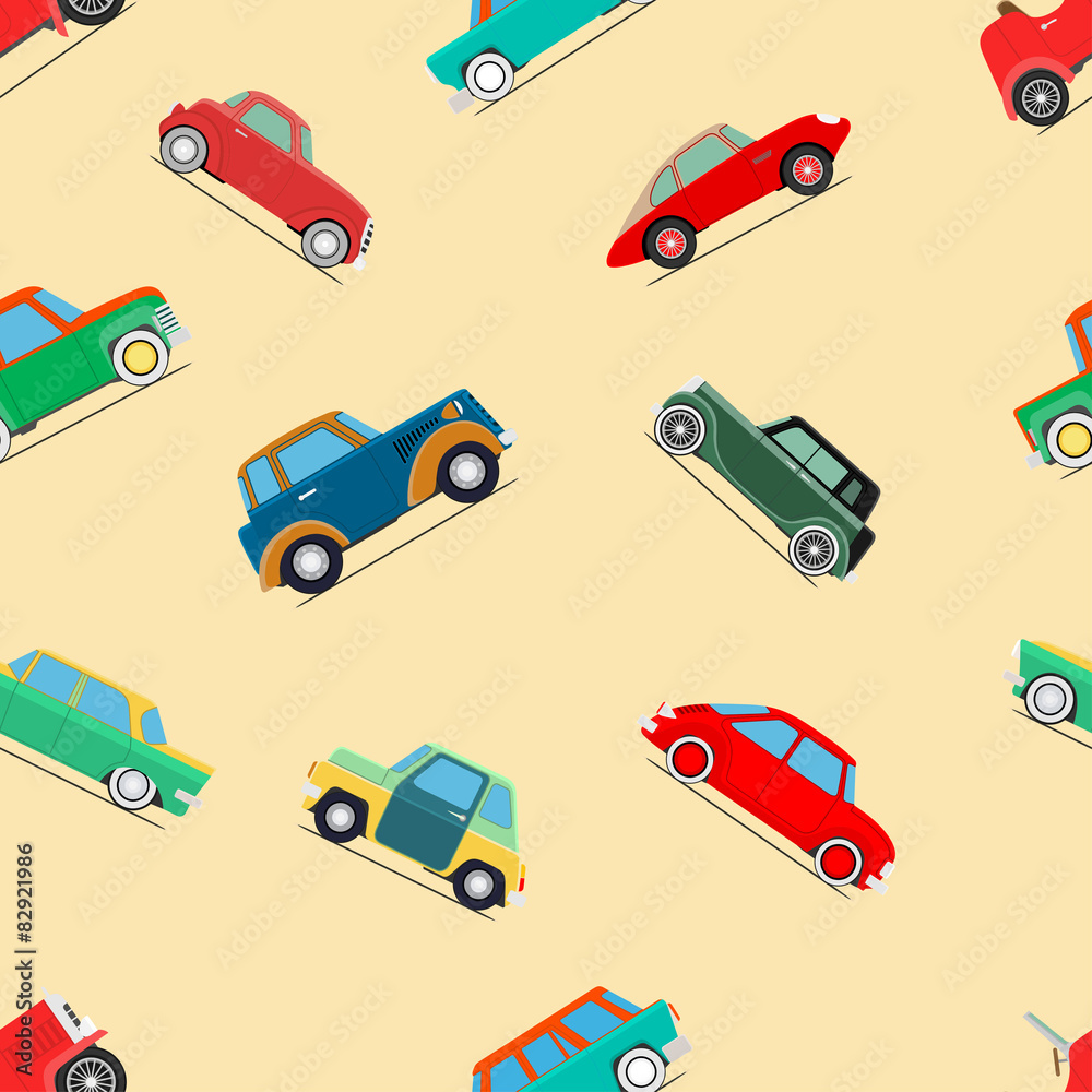 Naklejka premium Seamless wallpaper of cars