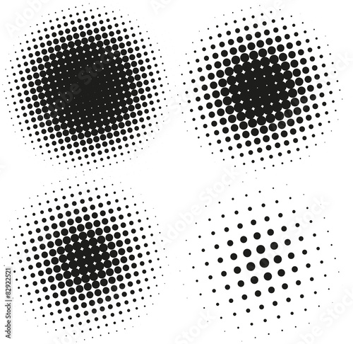 Set of Abstract Halftone Design Elements photo