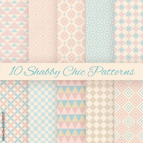 Pastel retro different vector seamless patterns