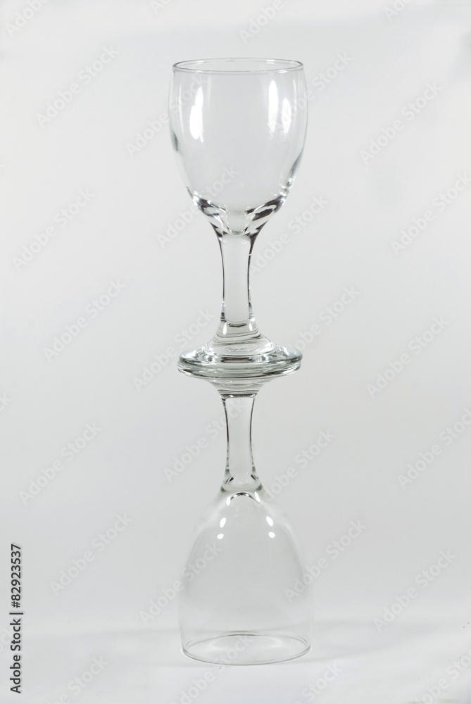 Empty wine glass. isolated on a white background Empty wine glass. isolated on a white background