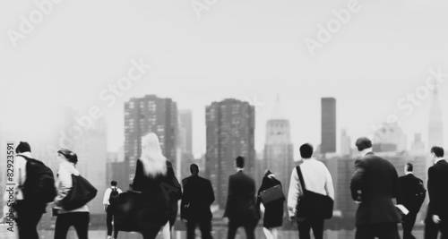 Commuter Buiness People Corporate Cityscape Walk Travel Concept