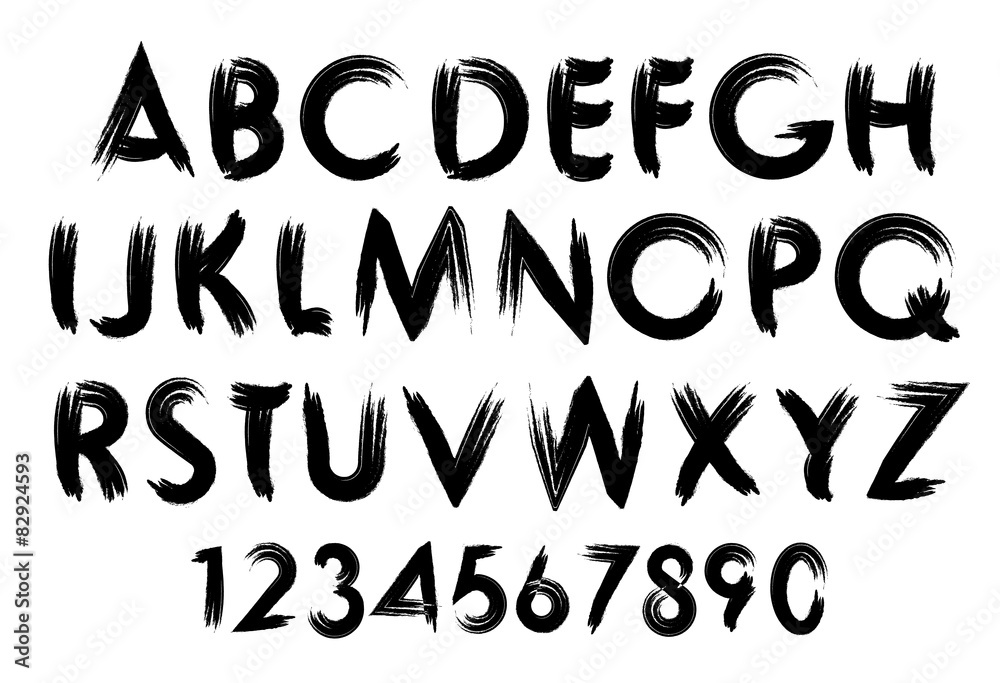 Obraz Wektor zestaw typografii alfabetu na białym tle.
