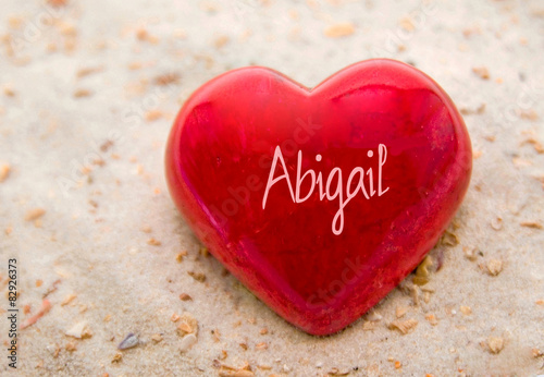 rotes Herz mit Name Abigail photo