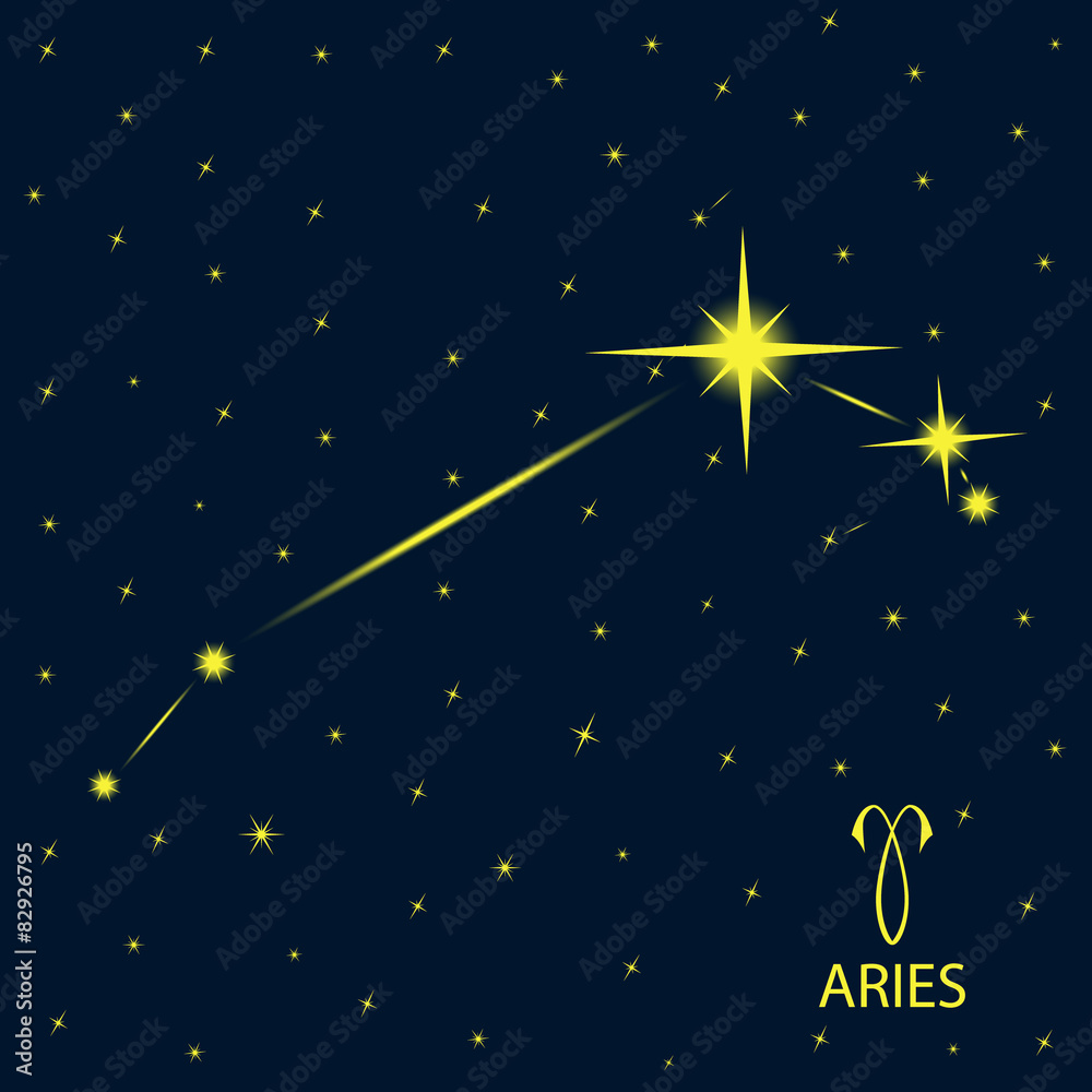 Zodiacal constellations ARIES. Vector. Zodiacal constellations ARIES. Vector.