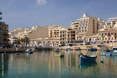 Bateaux maltais sur Spinola bay - Malte © JC DRAPIER