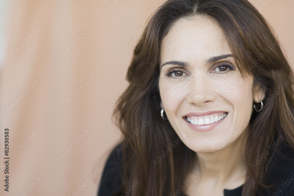 Close up of mixed race woman smiling Close up of mixed race woman smiling