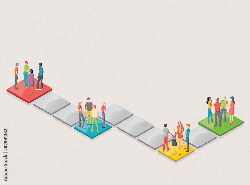 Board game with people over blocks Board game with people over blocks