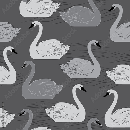 Swans. Seamless pattern. Template for design