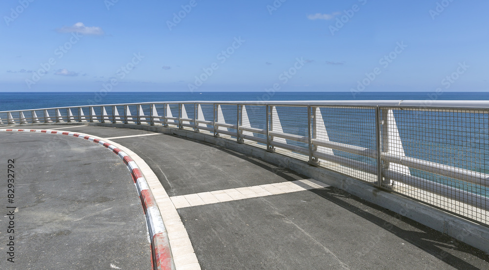Bridge on the background of the sea