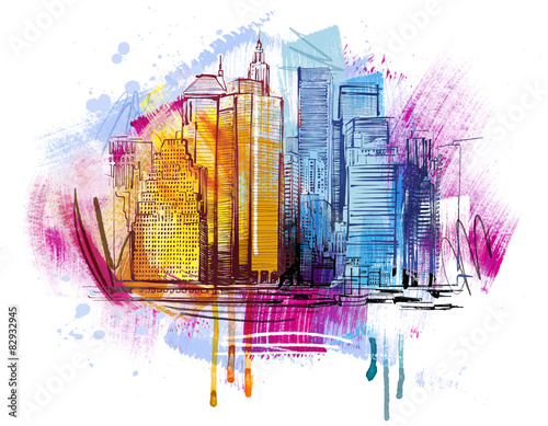 New York Skyline Sketch