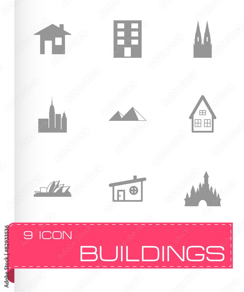 Vector buildings icons set