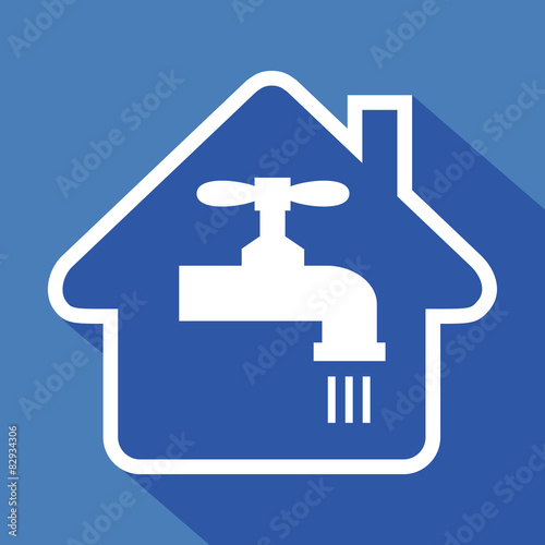 Logo maison et consommation eau.