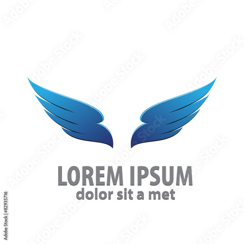vector 3d abstract wing flying logo for company 