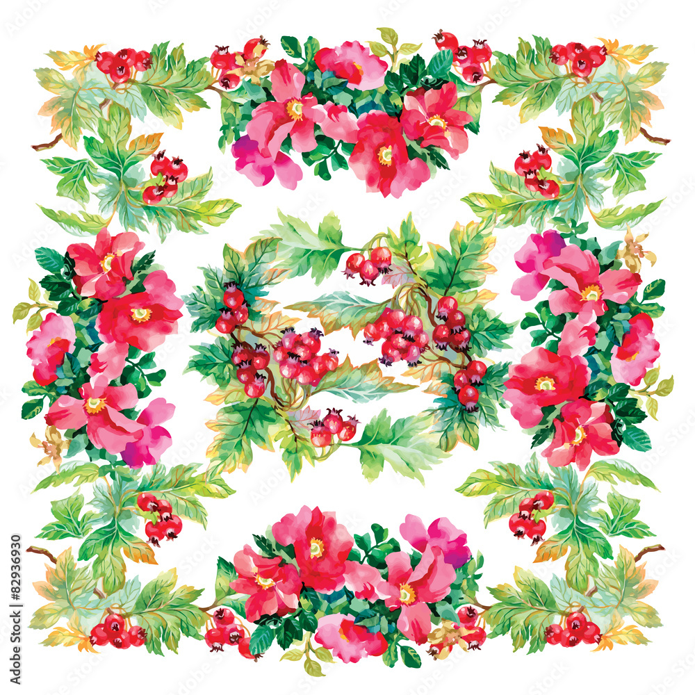 Wild flowers pattern on white background Wild flowers pattern on white background