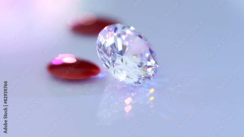Diamond  and falling drops of blood 