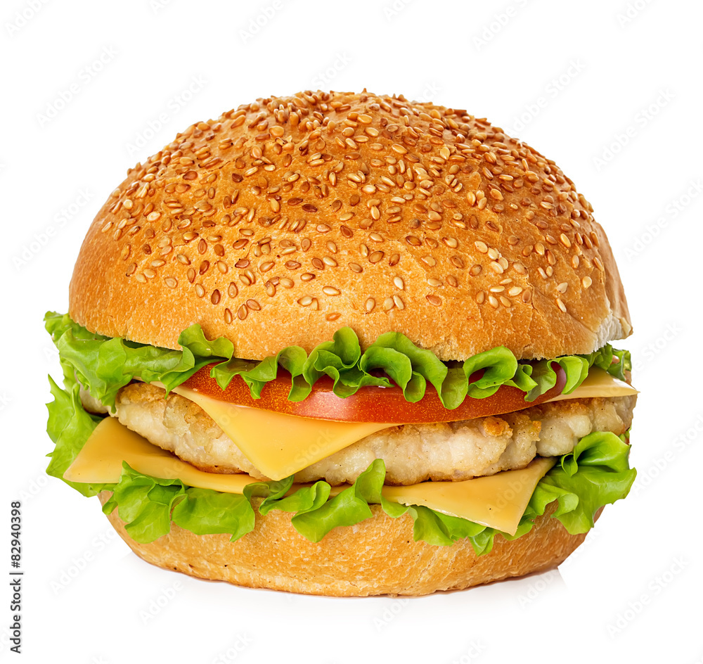 Cheeseburger isolated on white background Cheeseburger isolated on white background