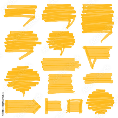 Highlighter Shaded Speech Bubbles Design Elements
