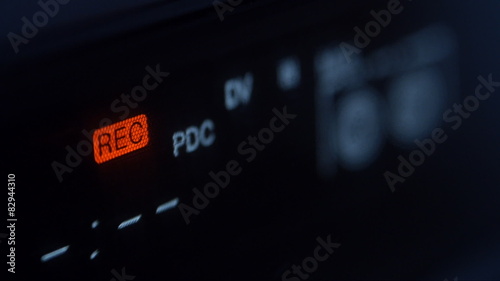 The level of the audio signal and a digital counter photo