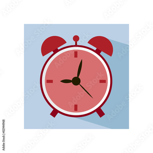 Flat modern icon of alarm clock