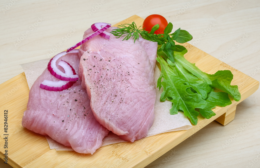 Raw turkey steak Raw turkey steak
