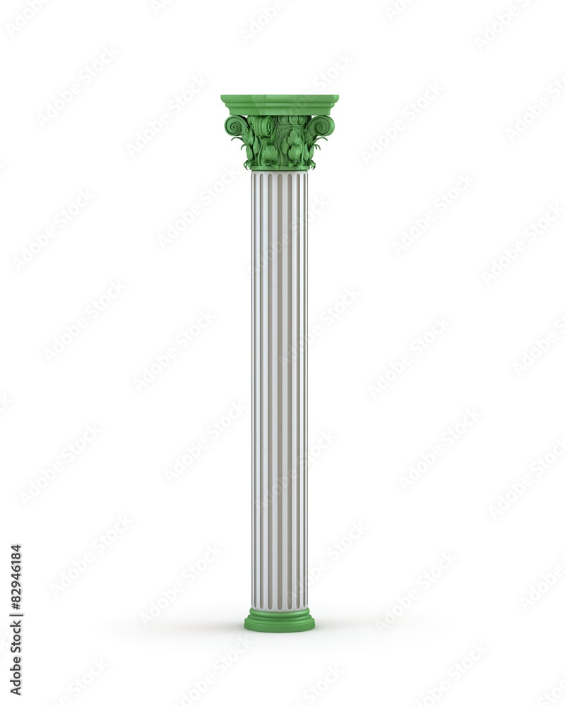 Classic Corinthian Column With Green Elements Classic Corinthian Column With Green Elements
