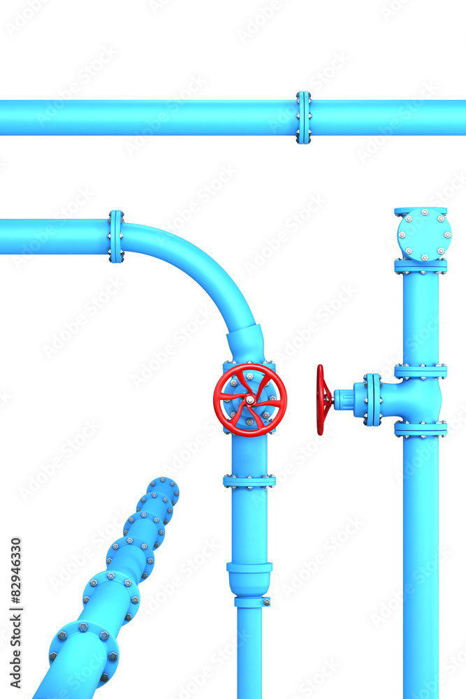 Industrial Pipes Isolated on White