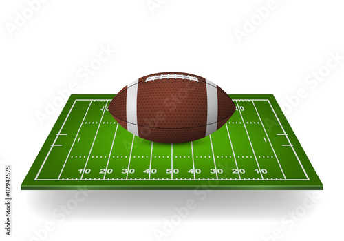 Football on field, vector icon