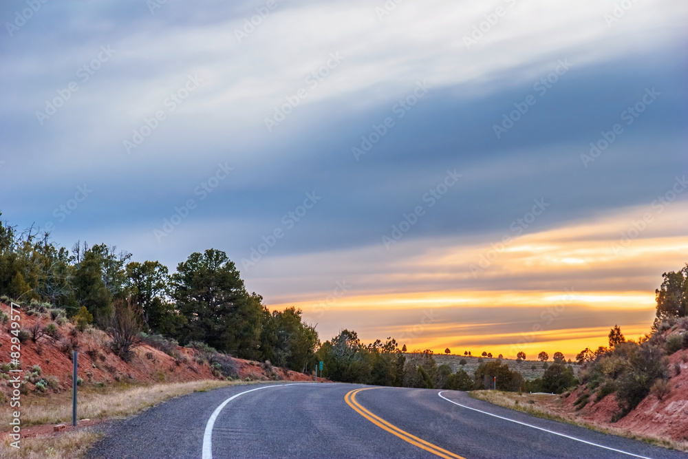 Fototapeta premium Sunset highway