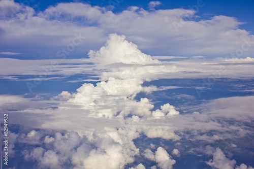 Clouds background, flying over United States