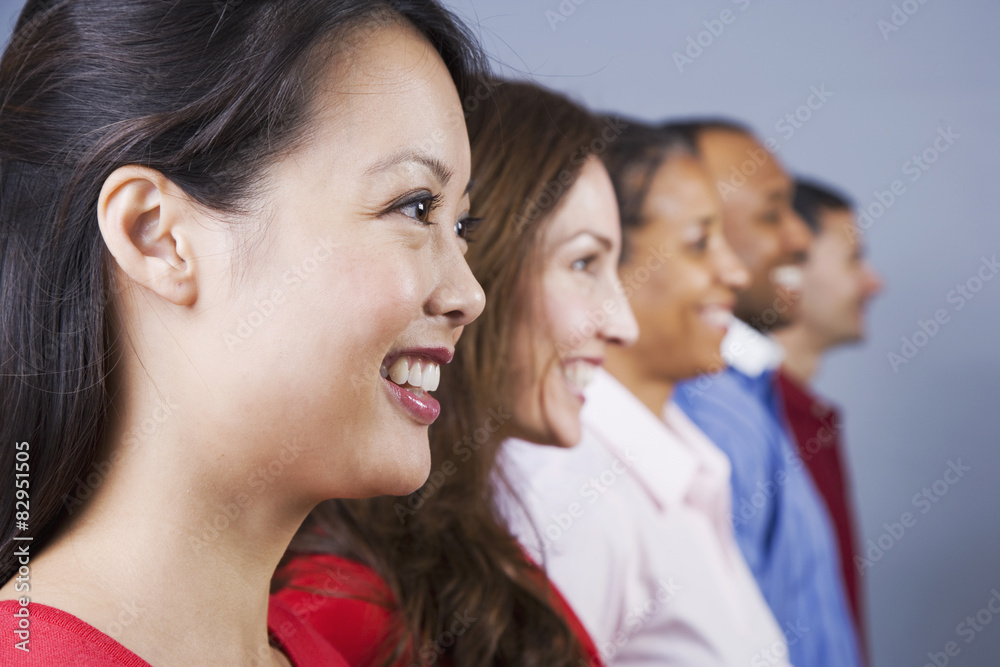 Row of multi-ethnic adults Row of multi-ethnic adults