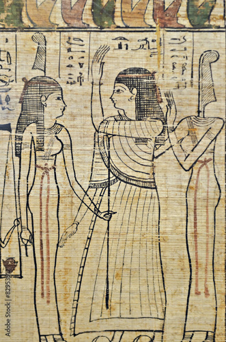 Hieroglyphics in Egyptian papyrus