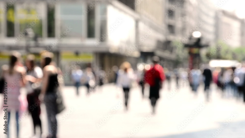 People walking on the street,de focused People walking on the street,de focused